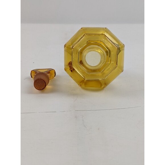 Vintage MCM Amber Gold Glass Perfume Bottle With Stopper, 4" tall - Picture 6 of 12